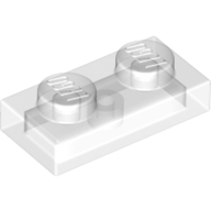 Lego destička 1x2, průhledná čirá (302310, 622540, 4167842, 6240204)